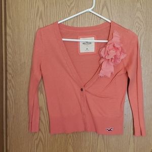 Peach Hollister button cardigan